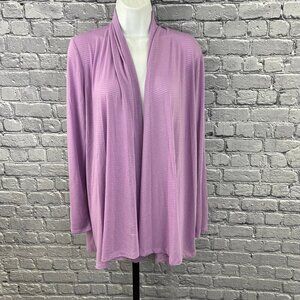 Gibson x Living in Yellow Claire Ribbed Cardigan Purple